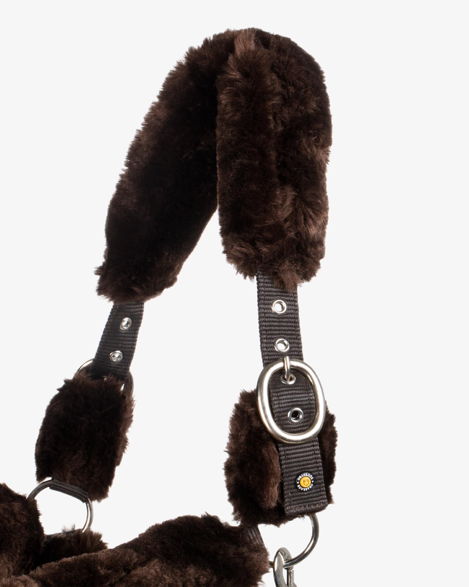 polypropilene halter with faux sheepskin coating