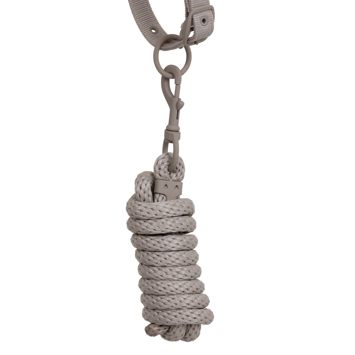 Technical halter with double adjustment and rubber-coated buckles