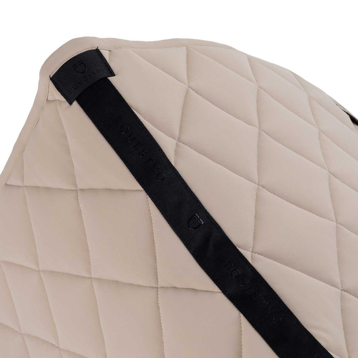 Dressage saddle pad with diamond quilting and embroidered logo