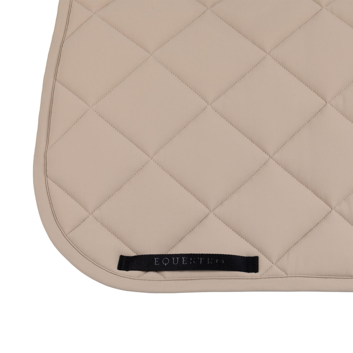 Dressage saddle pad with diamond quilting and embroidered logo