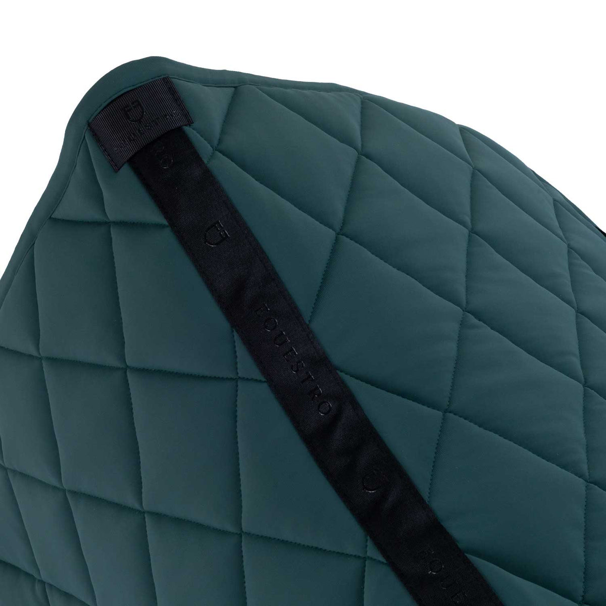 Dressage saddle pad with diamond quilting and embroidered logo