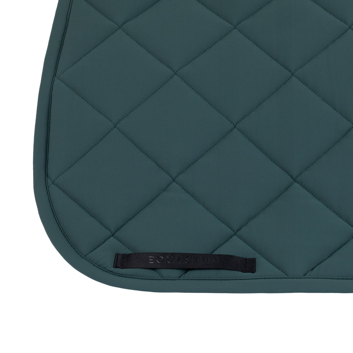 Dressage saddle pad with diamond quilting and embroidered logo