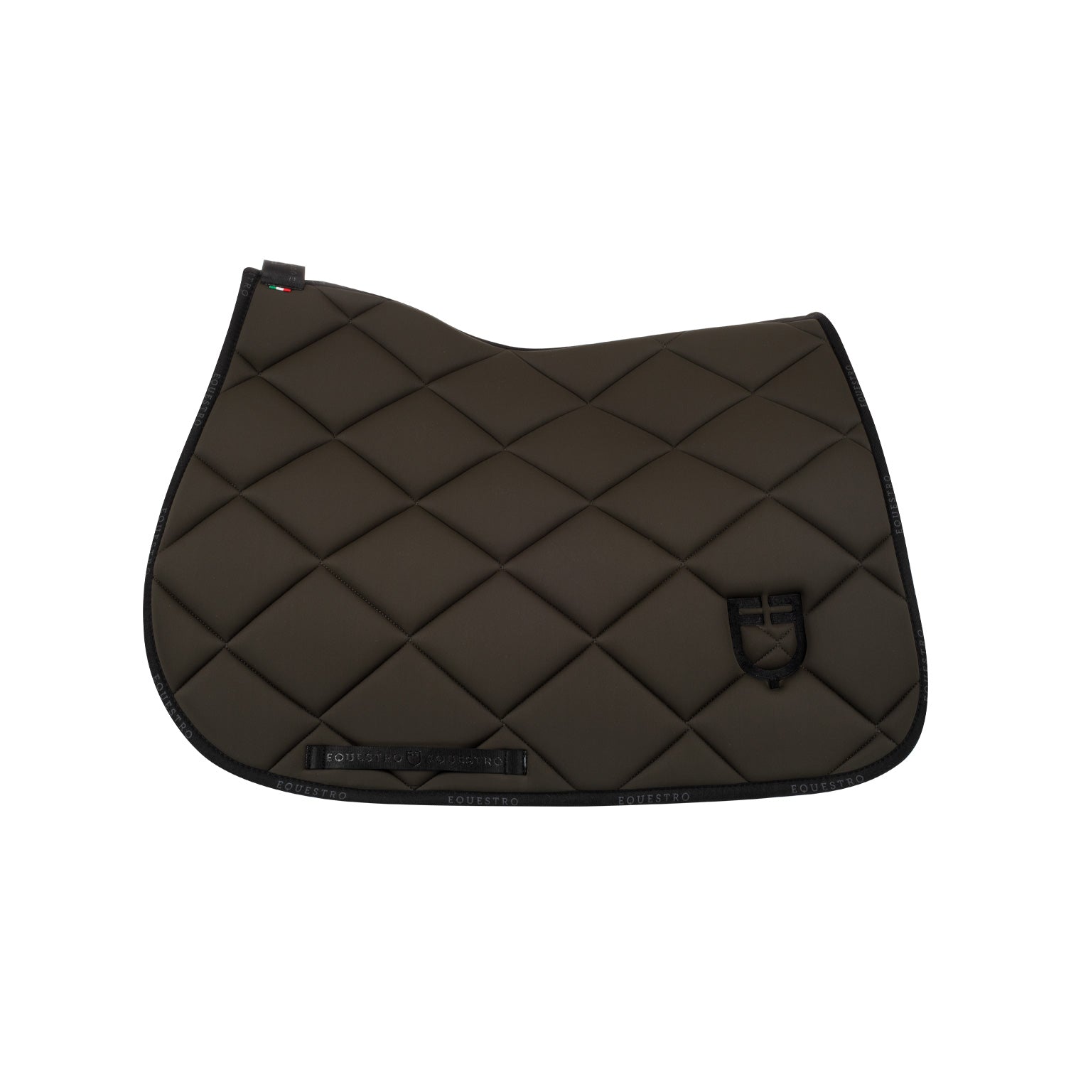 Jumping saddle pad technical fabric with logo MILITARY GREEN / BLACK / FULL
