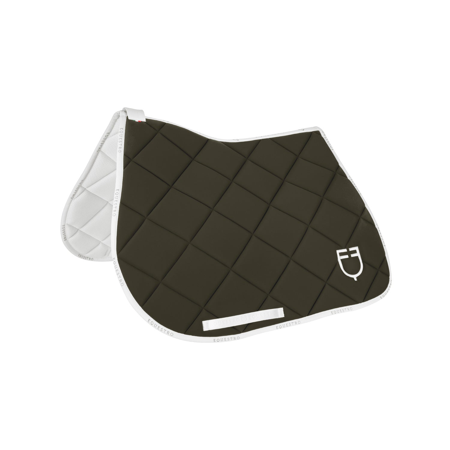 Jumping saddle pad technical fabric with logo MILITARY GREEN / BLACK / PONNY