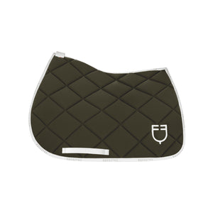 Jumping saddle pad technical fabric with logo MILITARY GREEN / BLACK / FULL