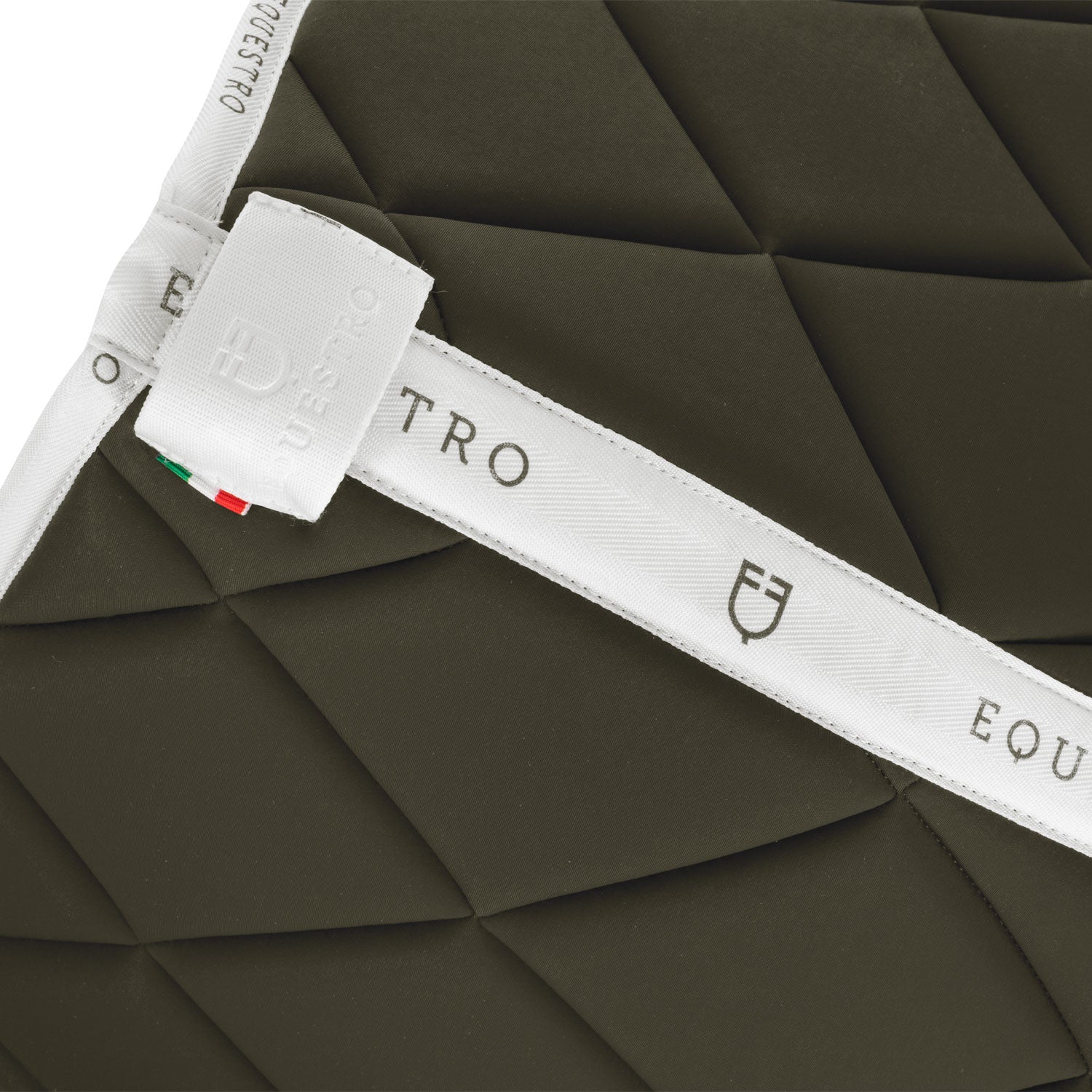 Jumping saddle pad technical fabric with logo MILITARY GREEN / BLACK / PONNY