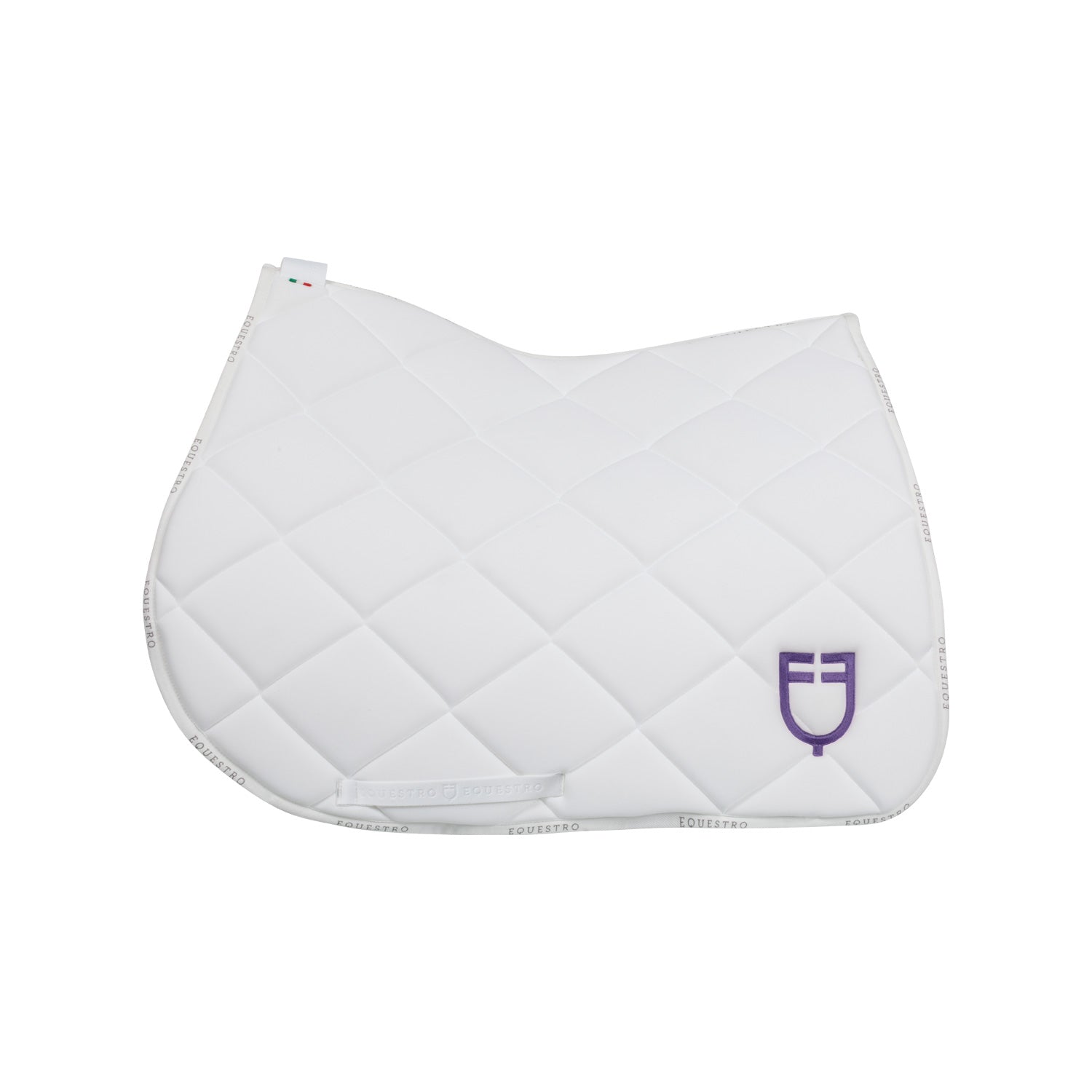 Jumping saddle pad with multicolor logo