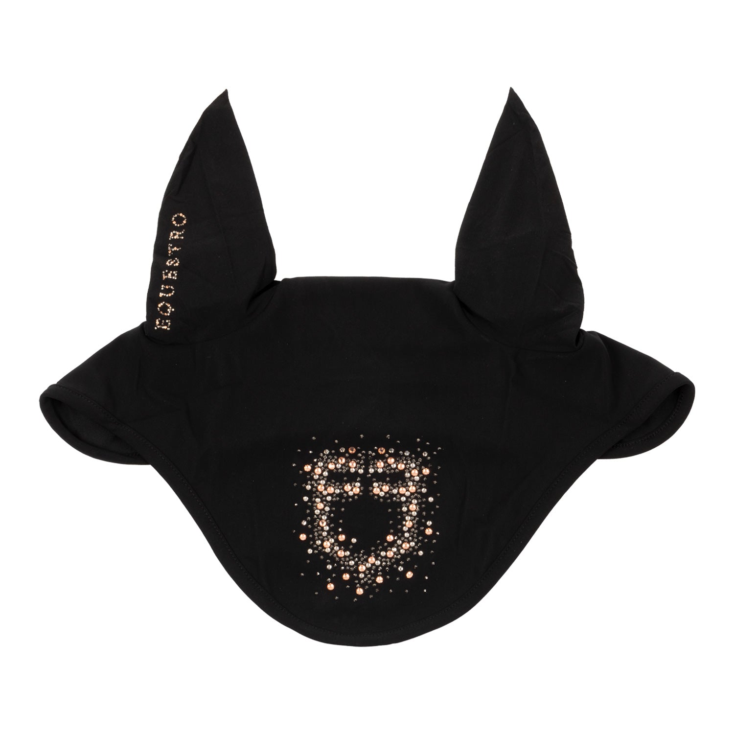 Fly veil in technical fabric with rhinestone logo BLACK / FULL
