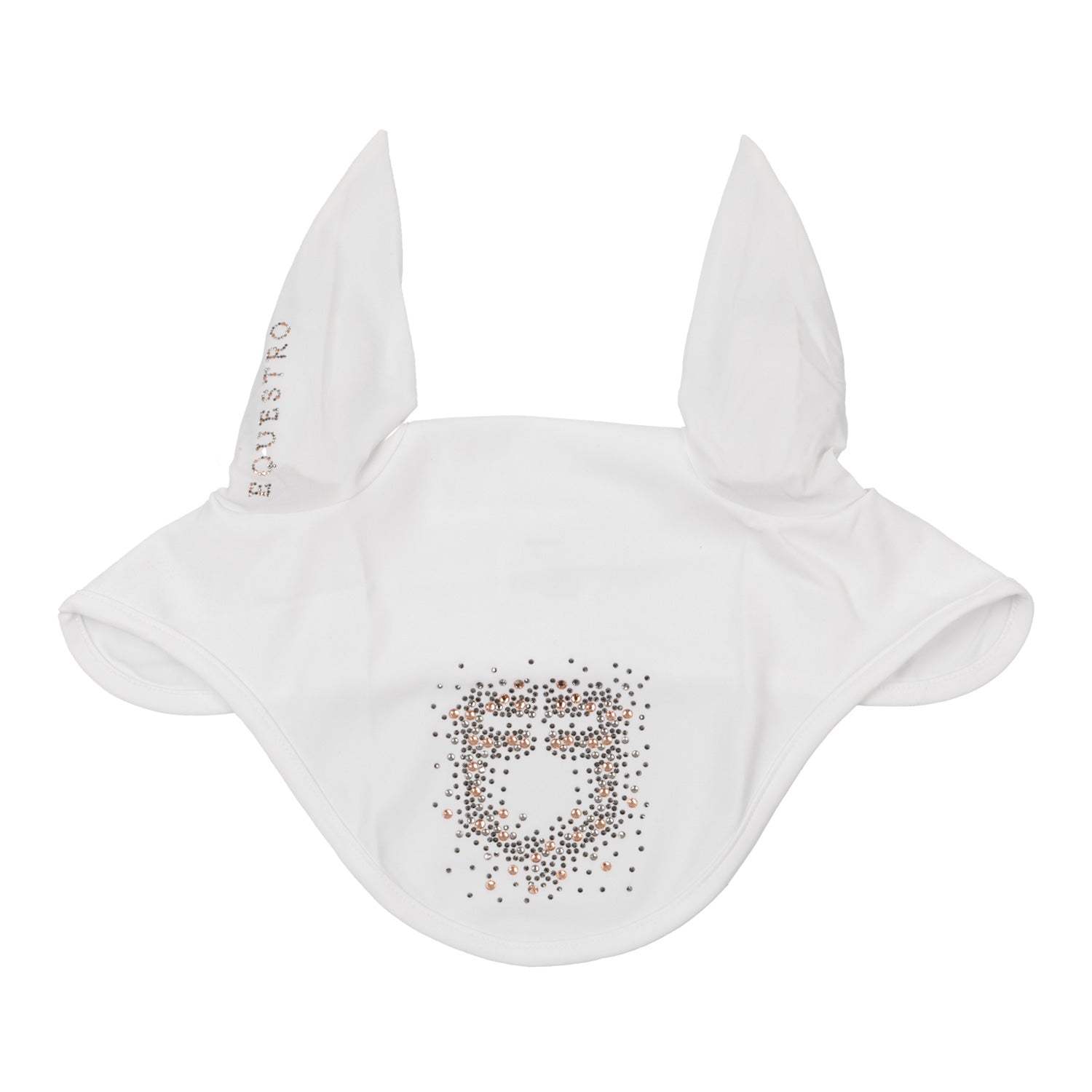 Fly veil in technical fabric with rhinestone logo WHITE / PONNY