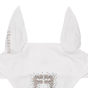 Fly veil in technical fabric with rhinestone logo WHITE / PONNY