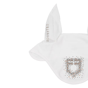 Fly veil in technical fabric with rhinestone logo WHITE / PONNY