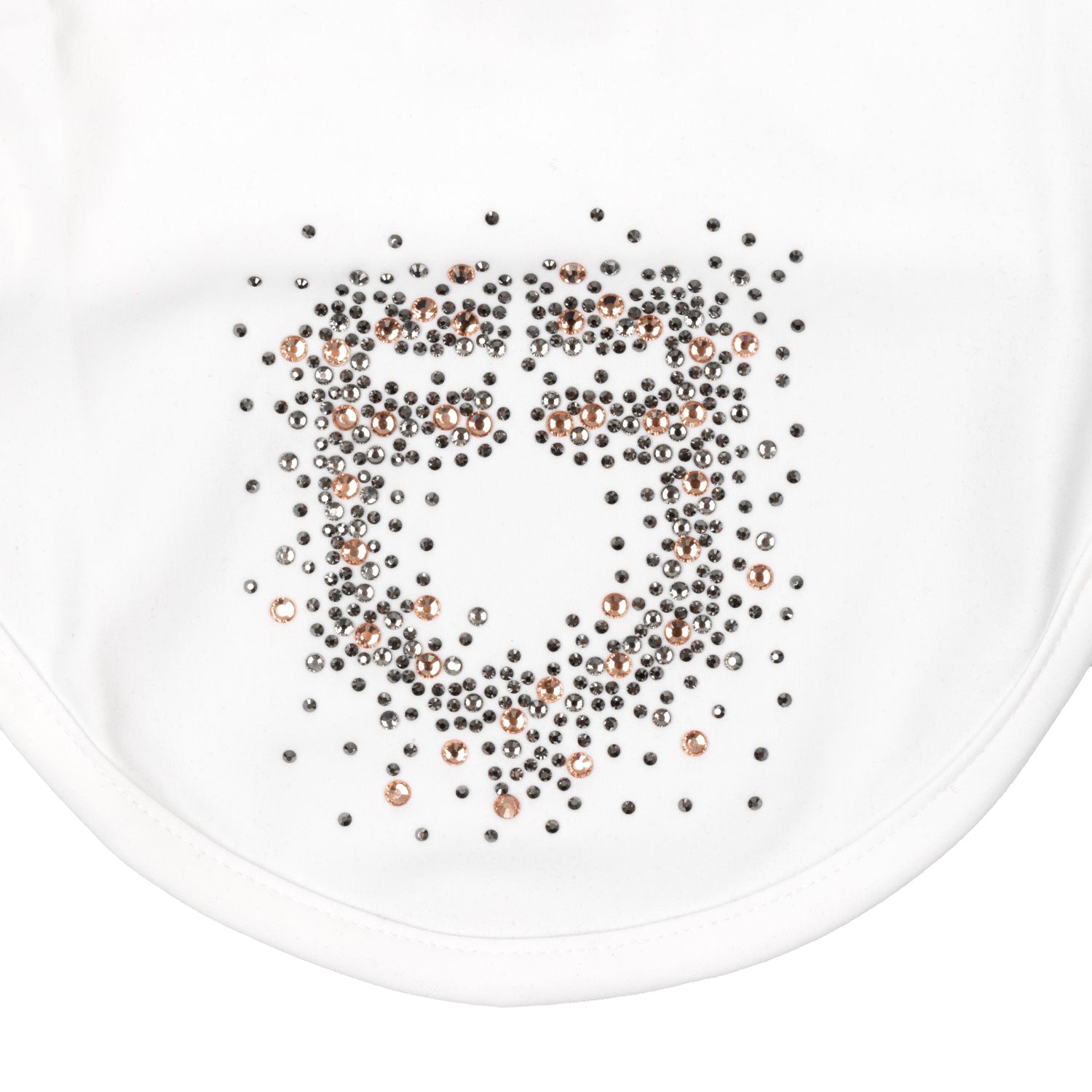 Fly veil in technical fabric with rhinestone logo WHITE / PONNY