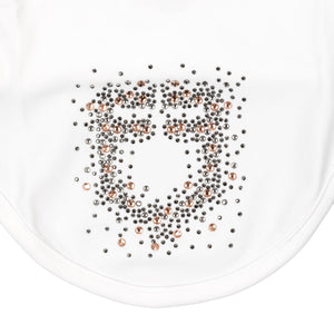 Fly veil in technical fabric with rhinestone logo WHITE / PONNY