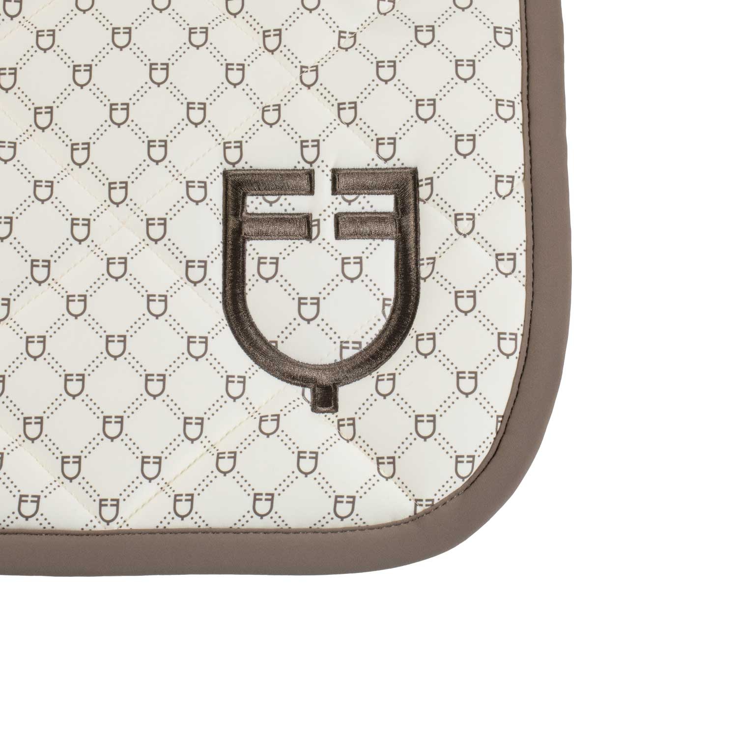 jumping saddle pad with monogram print