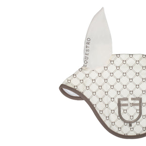 MONOGRAM PRINT FLY VEIL ANTIQUE WHITE (11-0105) / WALNUT (18-1112) / FULL