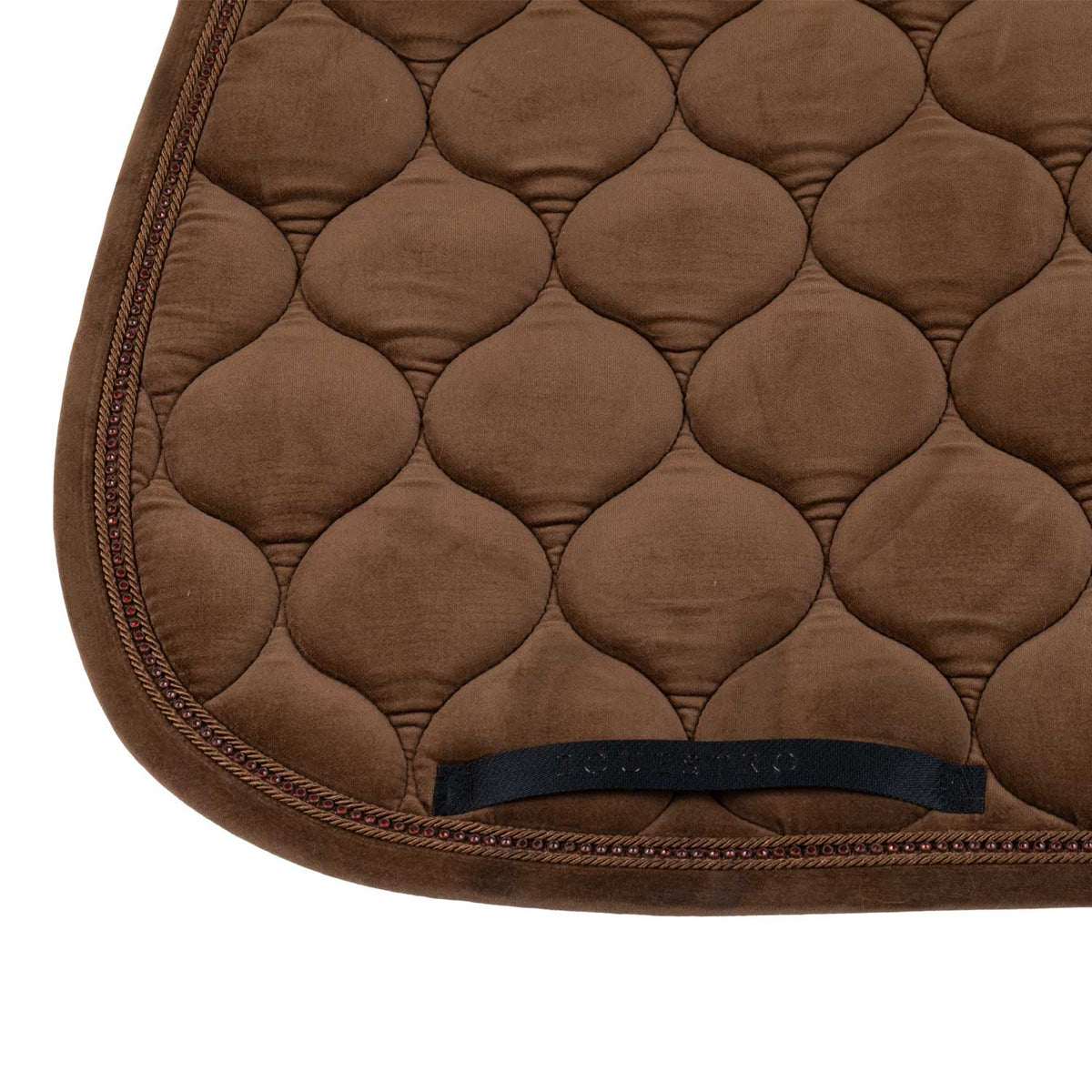 Suede-effect jumping saddle pad with rhinestones