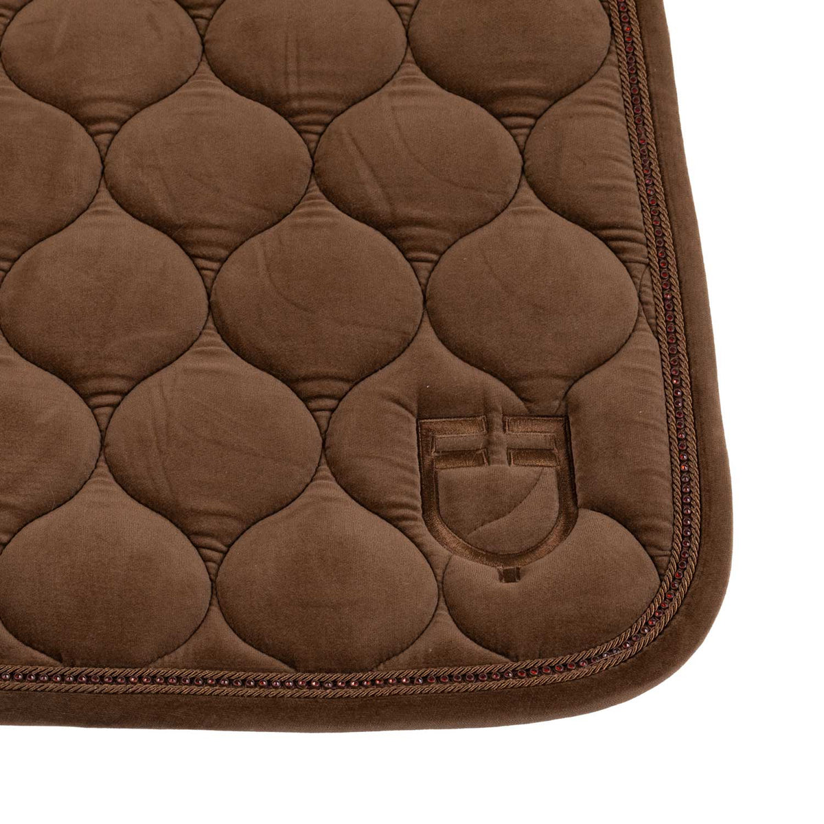 Suede-effect jumping saddle pad with rhinestones