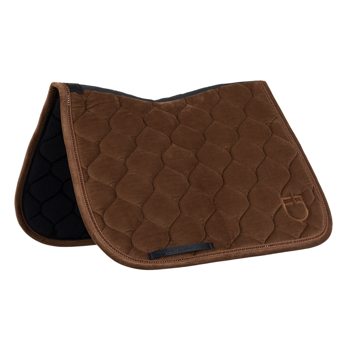 Suede-effect dressage saddle pad with rhinestones
