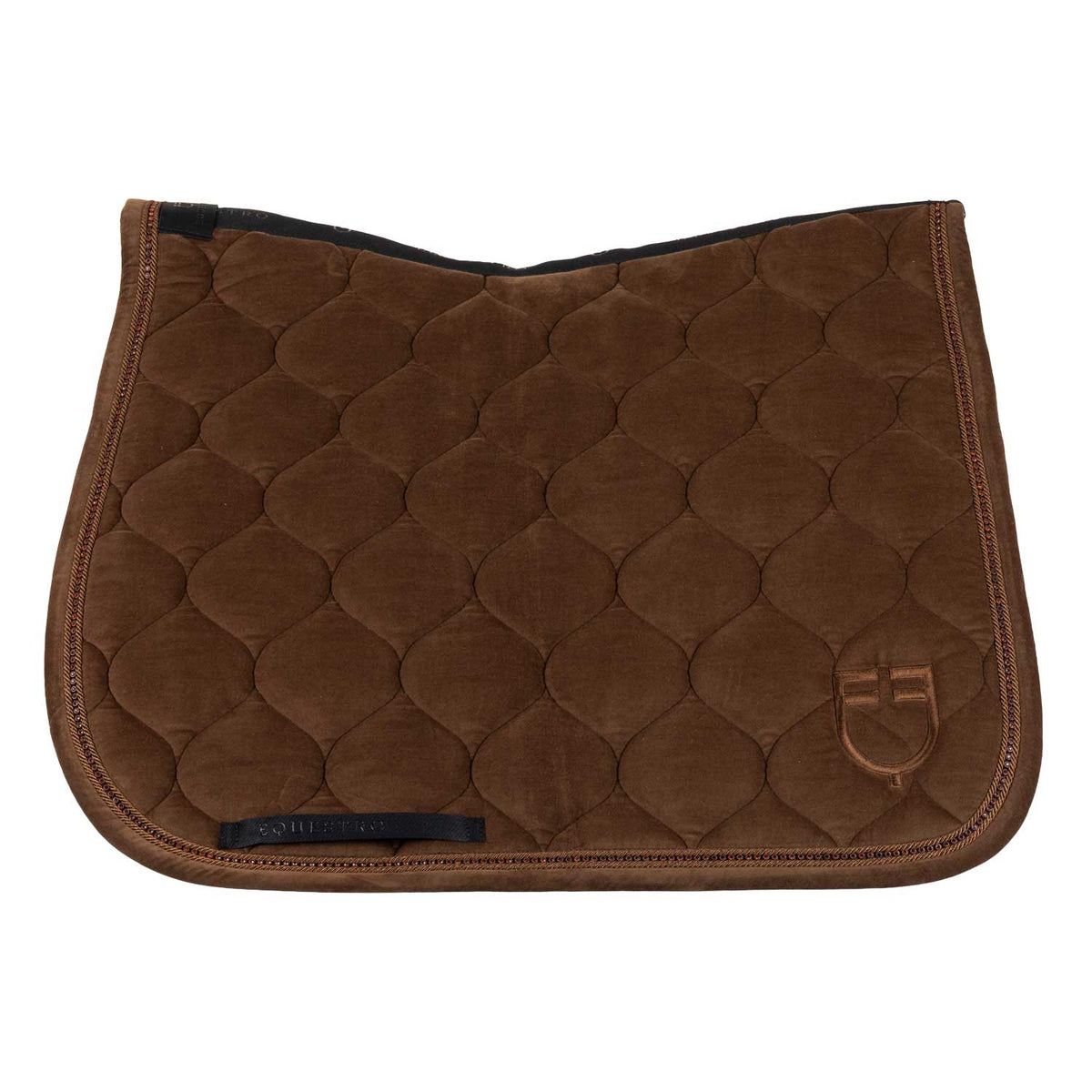 Suede-effect dressage saddle pad with rhinestones