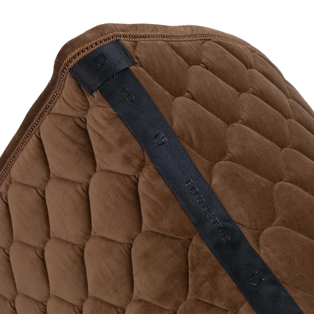 Suede-effect dressage saddle pad with rhinestones