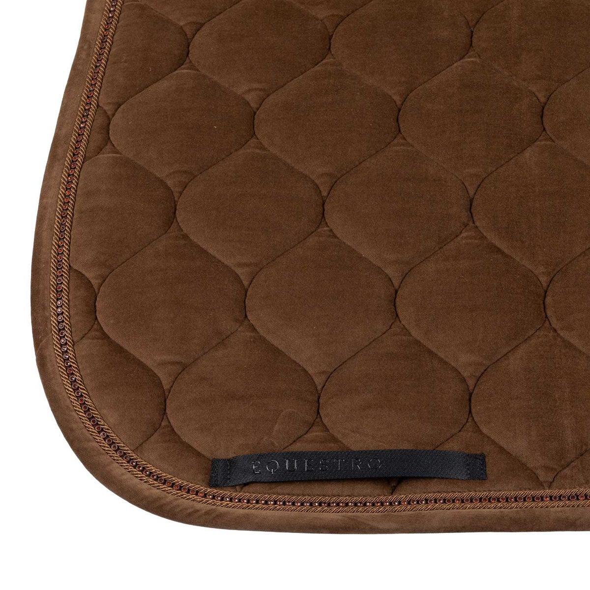 Suede-effect dressage saddle pad with rhinestones