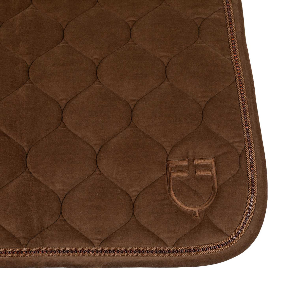 Suede-effect dressage saddle pad with rhinestones