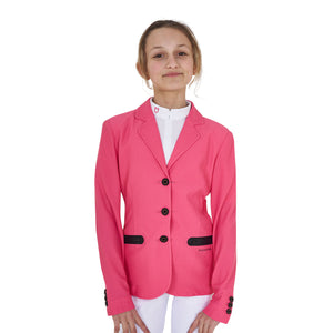 Girls' three-button competition jacket perforated fabric HONEYSUCKLE (18-2120) / 14YEARS