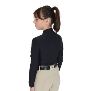 Girls' long-sleeved training base layer BLACK / 14 YEARS