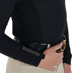 Girls' long-sleeved training base layer BLACK / 14 YEARS