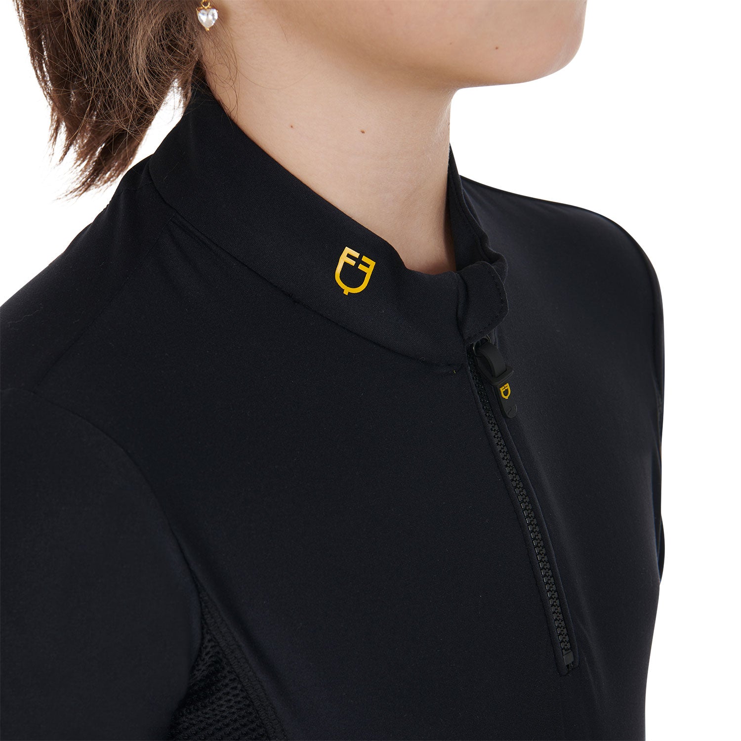 Girls' long-sleeved training base layer BLACK / 14 YEARS