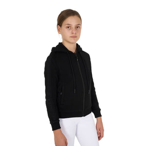 Girls' full zip sweatshirt inner fleece BLACK / 14 YEARS