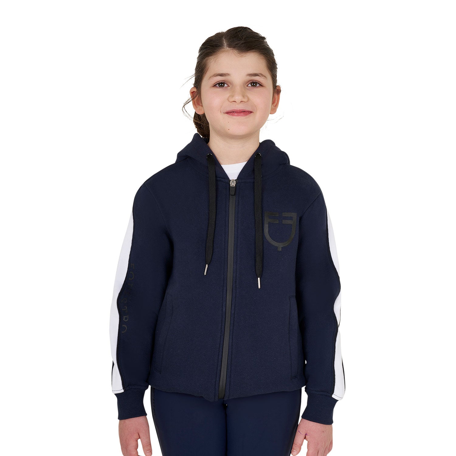 girls' cotton hoodie with front zip