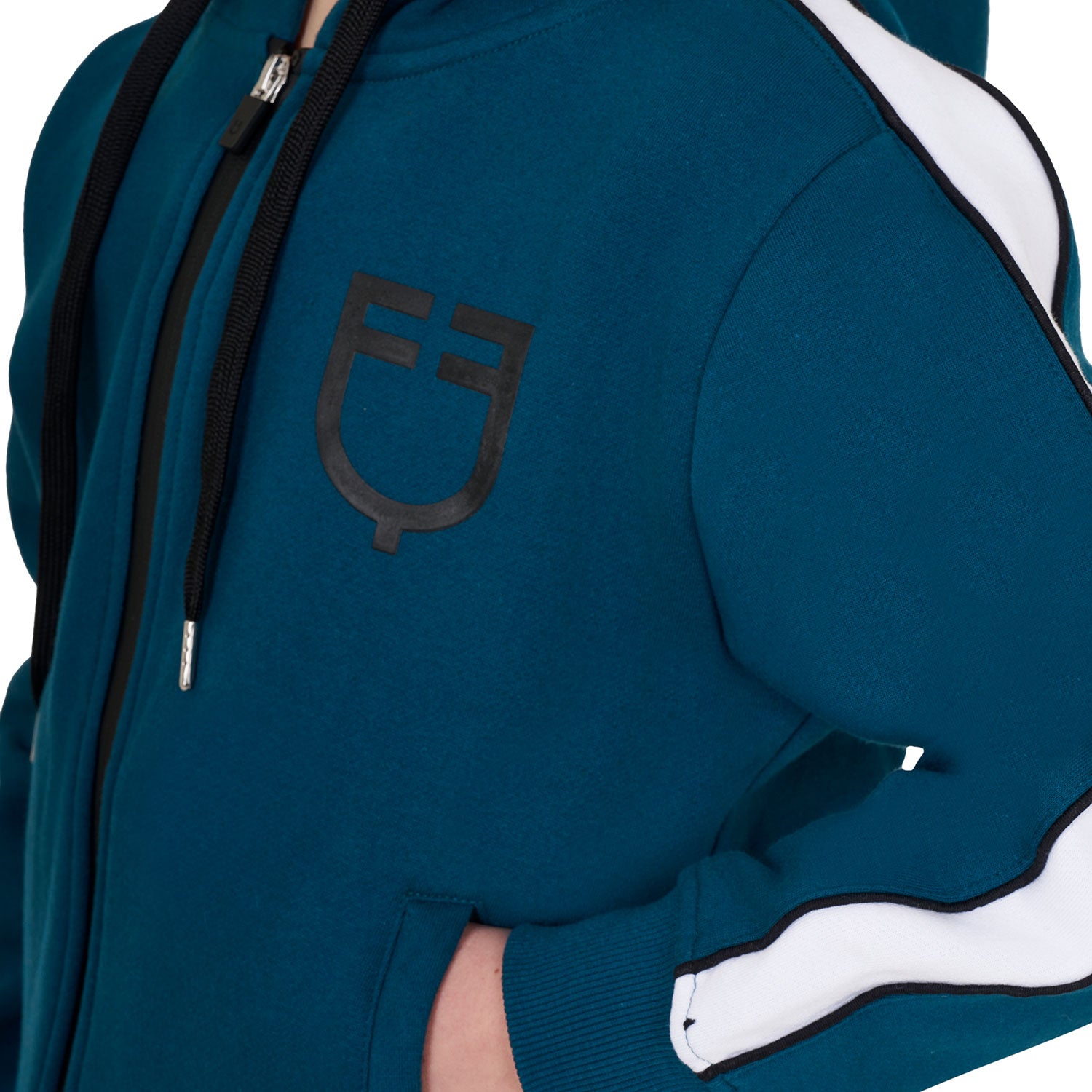 GIRL'S COTTON FLEECE HOODIE ZIP BLUE CORAL (19-4526) / 14 YEARS