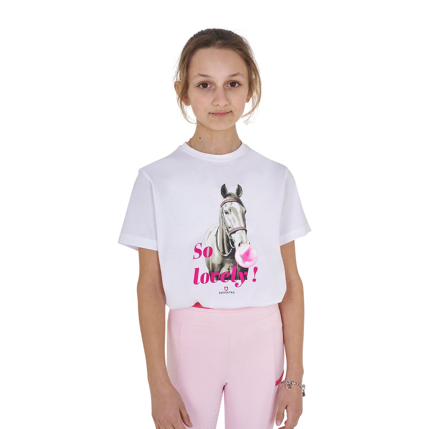 Girls' So Lovely cotton T-shirt WHITE / 14 YEARS