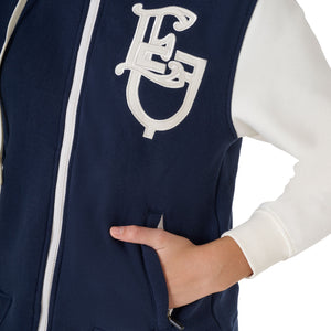 GIRL'S EQ BICOLOR HOODIE NAVY BLAZER (19-3923) / 14 YEARS