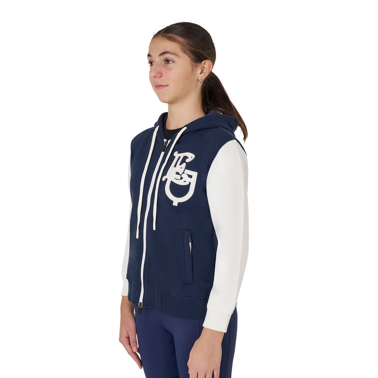 GIRL'S EQ BICOLOR HOODIE NAVY BLAZER (19-3923) / 14 YEARS