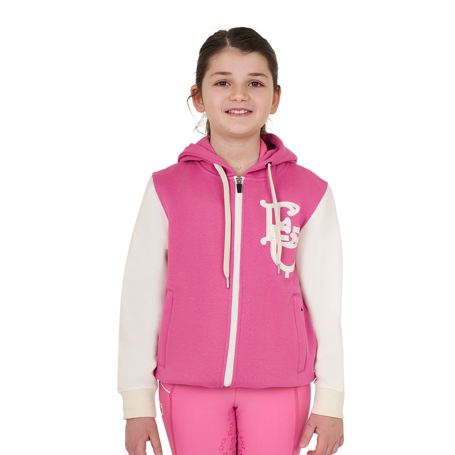 GIRL'S EQ BICOLOR HOODIE NAVY BLAZER (19-3923) / 14 YEARS