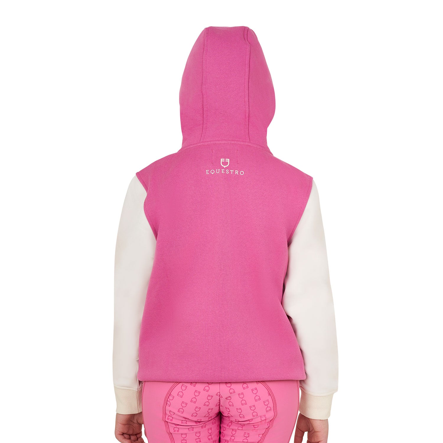 GIRL'S EQ BICOLOR HOODIE CHATEAU ROSE (17-2120) / ANTIQUE WHITE (11-0105) / 14 YEARS