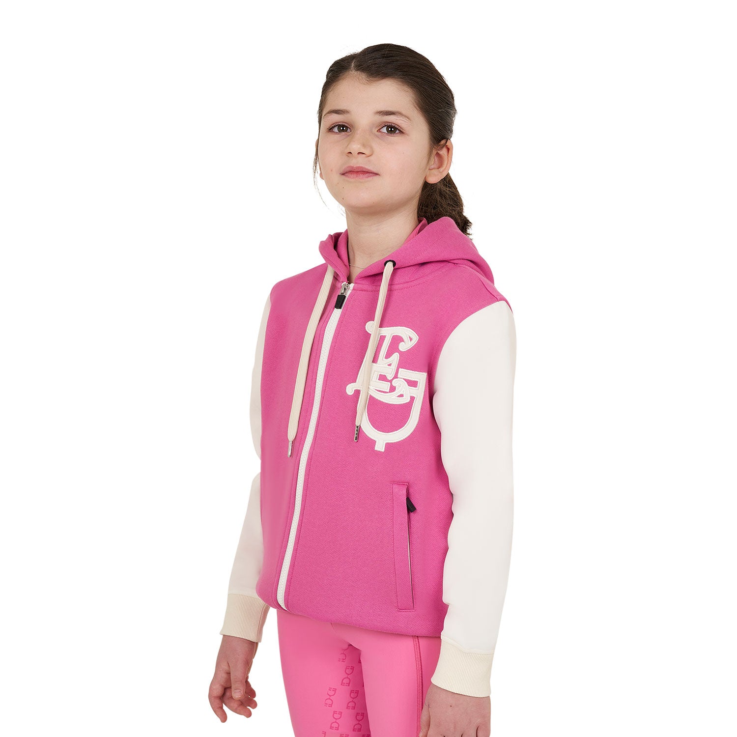 GIRL'S EQ BICOLOR HOODIE NAVY BLAZER (19-3923) / 14 YEARS