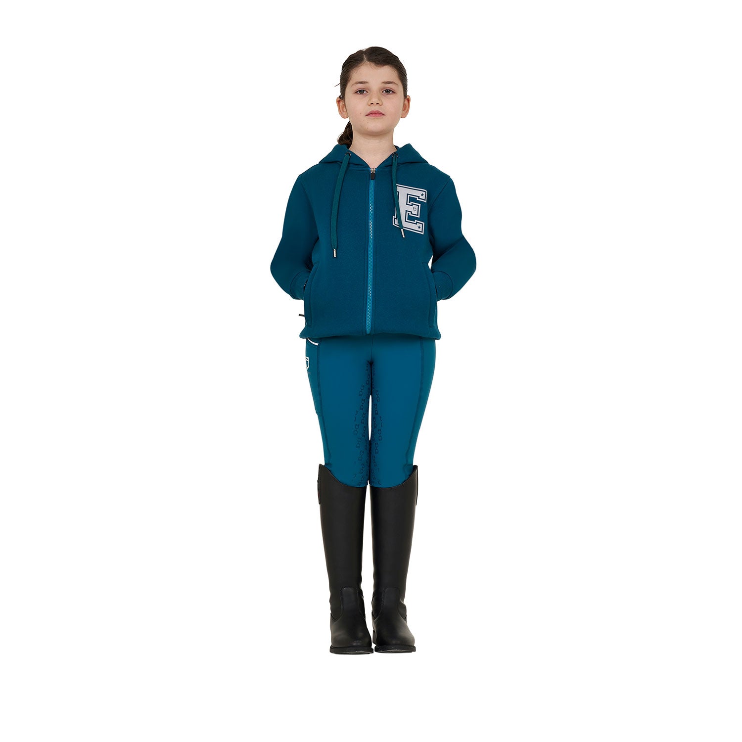 GIRL'S INSTITUTIONAL HOODIE BLUE CORAL (19-4526) / 14 YEARS