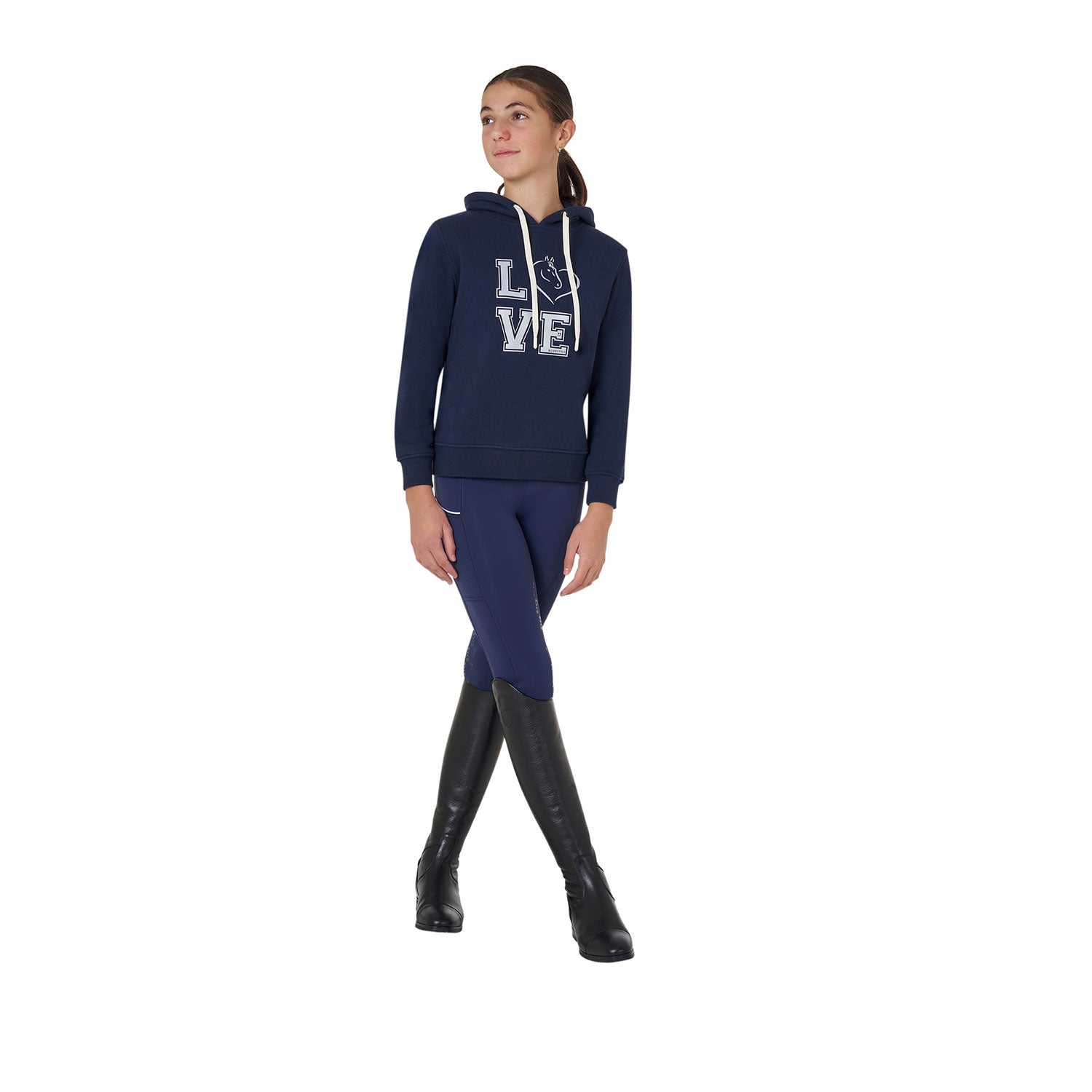 GIRL'S WINTER LOVE HOODIE NAVY BLAZER (19-3923) / 14 YEARS