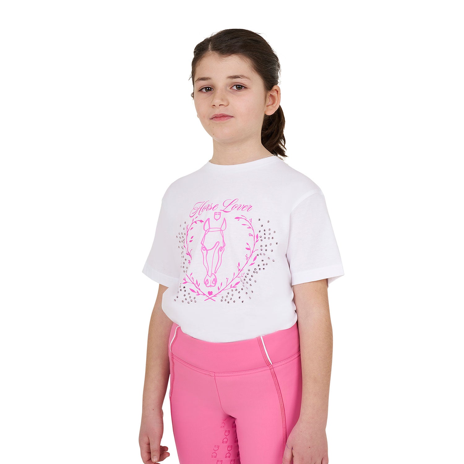 GIRL'S HORSE LOVER COTTON T-SHIRT white / 14-years
