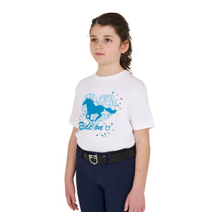 GIRL'S RIDE ON COTTON T-SHIRT white / 12-years