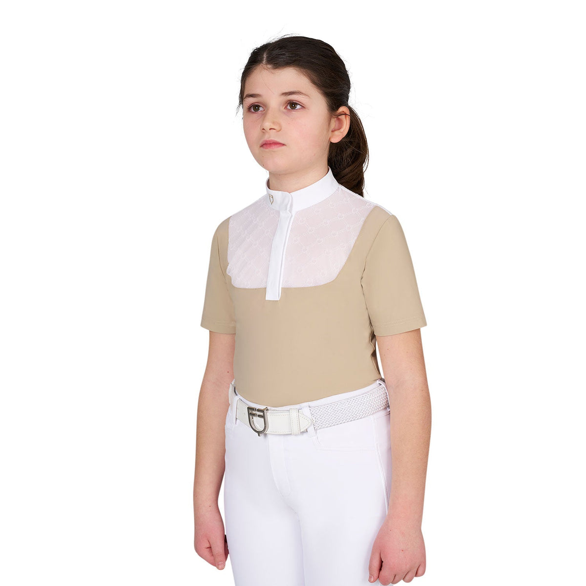Girl's high-waisted full grip leggings with belt loops