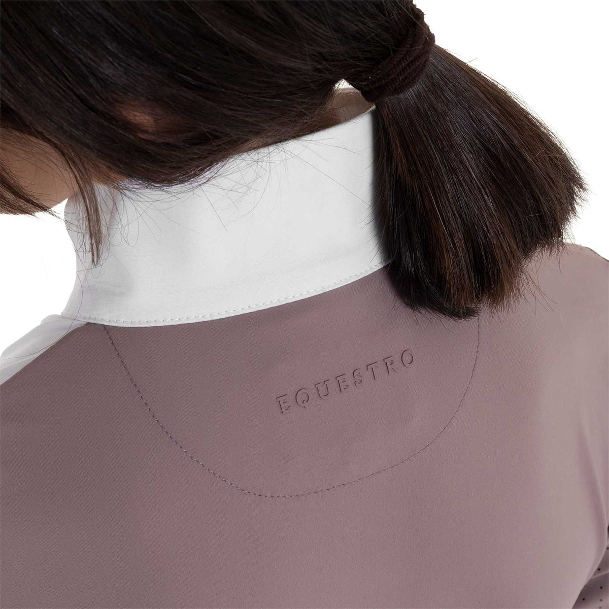 Girls' competition polo shirt with perforated inserts