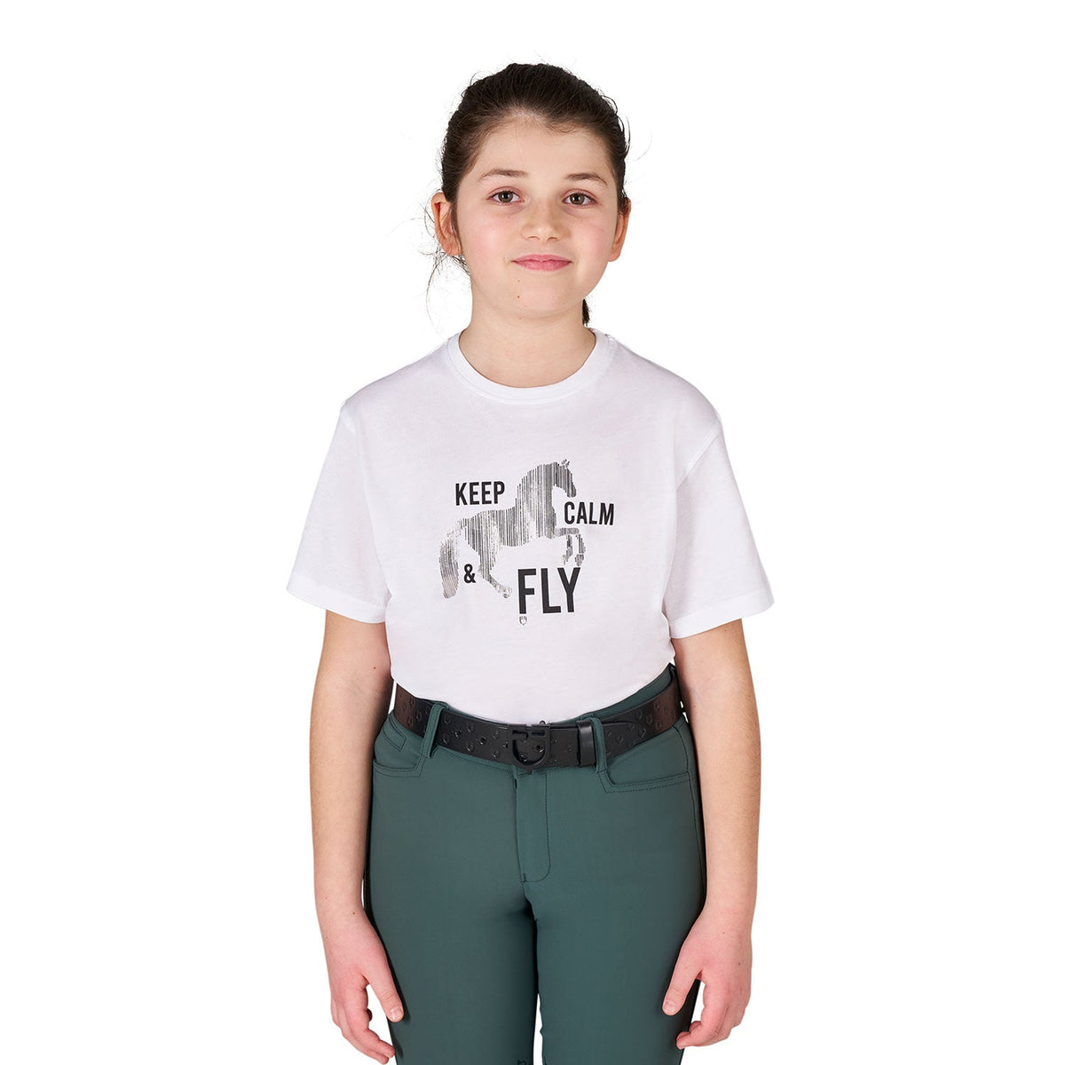 Girls' Keep Calm & Fly cotton T-shirt