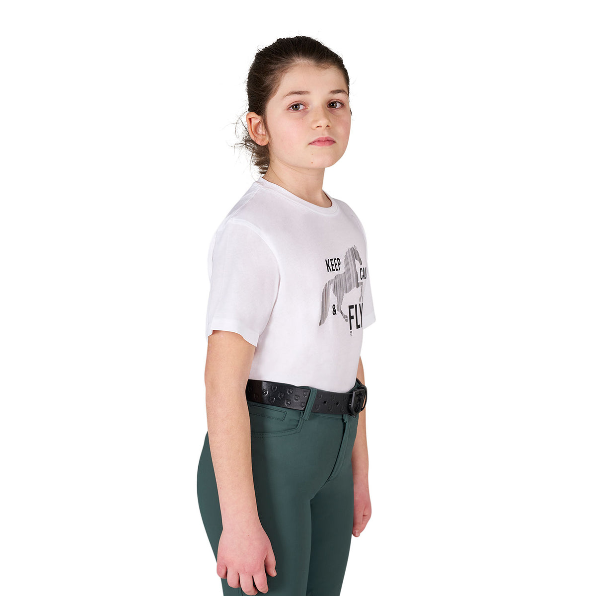 Girls' Keep Calm & Fly cotton T-shirt