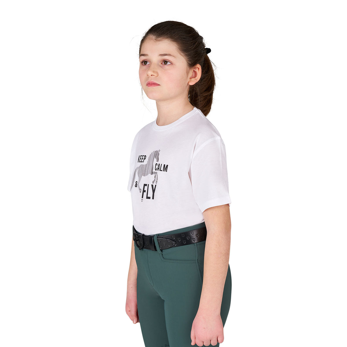 Girls' Keep Calm & Fly cotton T-shirt