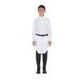 Boy's long-sleeved polo shirt in technical fleece fabric WHITE / 14 YEARS