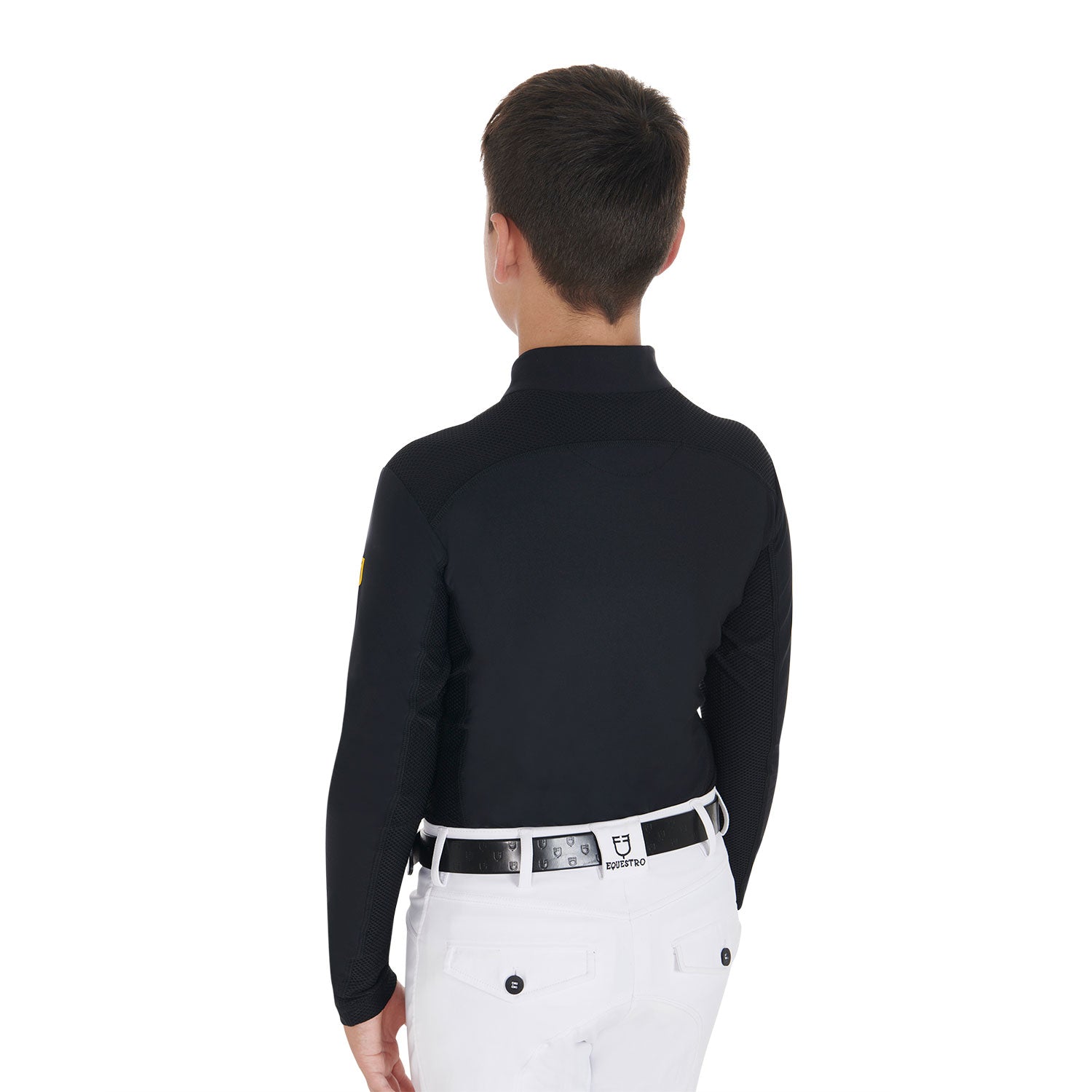 Boys' training base layer in technical fabric BLACK / 14 YEARS